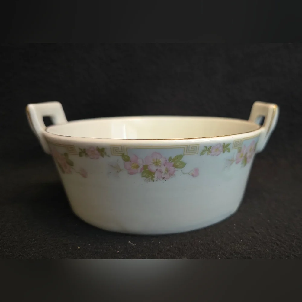 Floral Porcelain Bowl with Handle